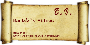 Bartók Vilmos névjegykártya